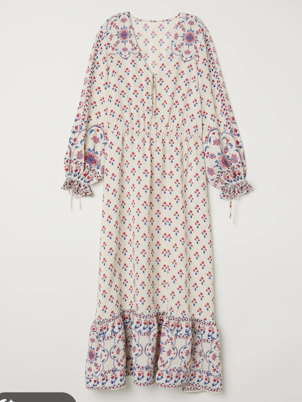 H&M Cream Maxi Dress with Pink and Blue Floral Print - Picture 1 of 9